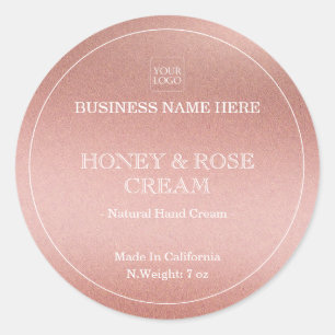 Faux Rose Gold Minimal Business Logo Product Label