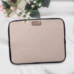 Faux Rose Gold Monogram Blush Pink Laptop Sleeve<br><div class="desc">A modern millennial pink leather look visual photo effect that's printed flat with a rose gold metallic coloured nameplate will look great with your initials on it looking after your slim tech. All faux and fabulous - no pink cows were harmed in the making.</div>