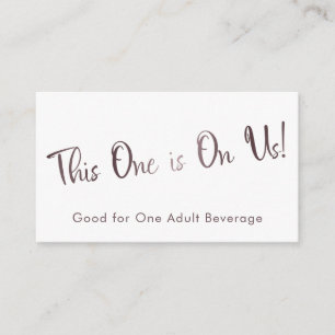 Faux Rose Gold on White Drink Tickets Insert Cards
