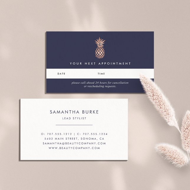 Faux Rose Gold Pineapple Appointment Cards (Creator Uploaded)