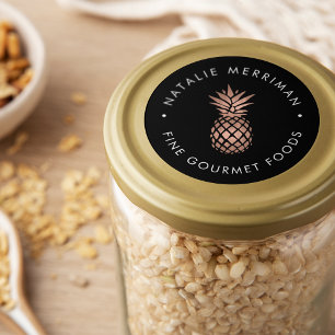 Faux Rose Gold Pineapple Classic Round Sticker