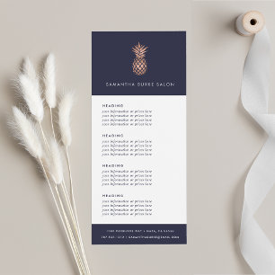 Faux Rose Gold Pineapple   Pricing or Services Rack Card