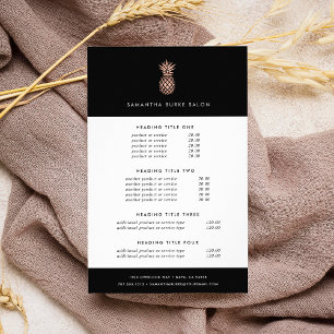 Faux Rose Gold Pineapple   Pricing & Services Flyer