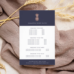 Faux Rose Gold Pineapple   Pricing & Services Flyer
