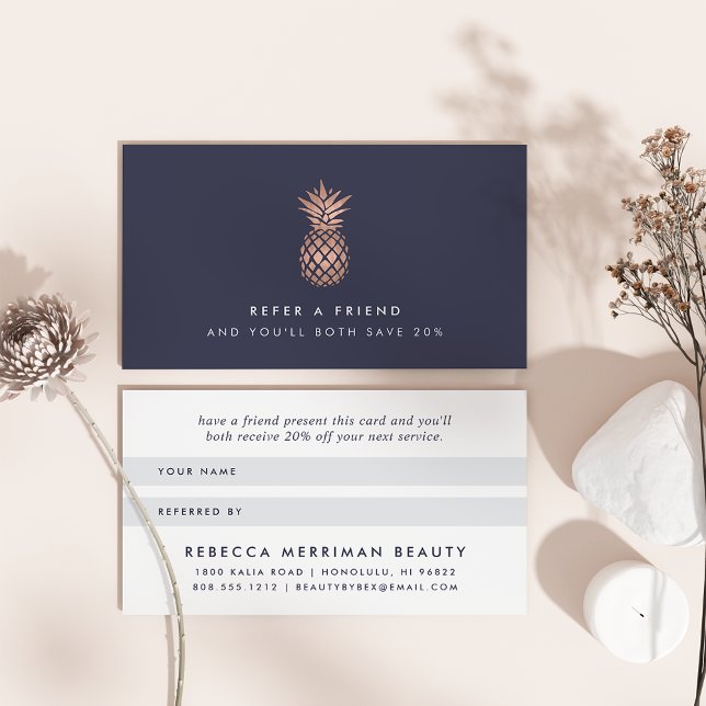 Faux Rose Gold Pineapple Referral Card (Creator Uploaded)