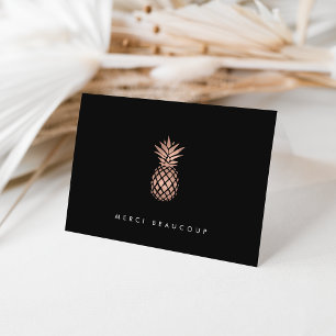 Faux Rose Gold Pineapple Thank You