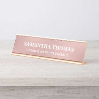 Faux Rose Gold Professional Desk/ Hanging Business Desk Name Plate