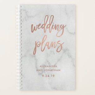 Faux Rose Gold Script on Marble   Wedding Planner