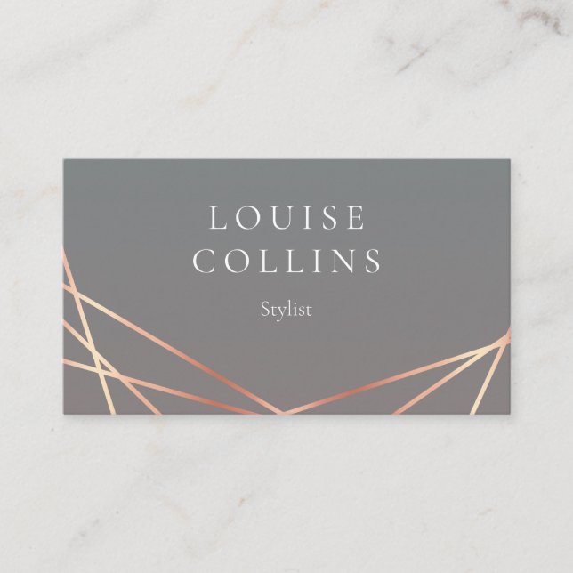 Faux rosegold spotlight business card (Front)
