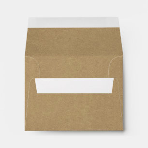 Faux Rustic Brown Kraft  Pre-Printed Address RSVP Envelope