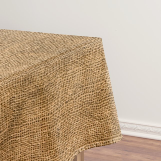 Faux Rustic Burlap Texture Pattern Tablecloth (In Situ)