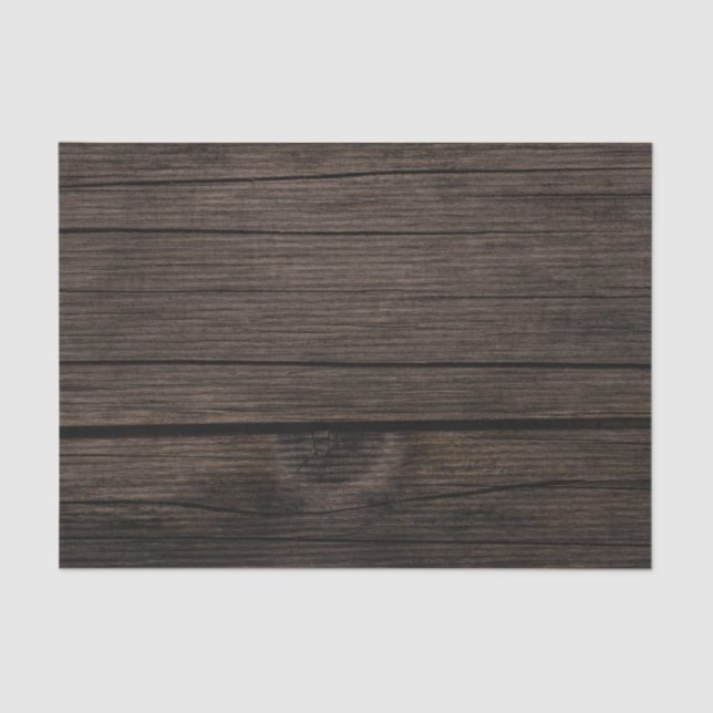 Faux Rustic Dark Wood Boards Background Decoupage Tissue Paper (Front)
