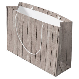 Faux Rustic Wood Brown  Large Gift Bag