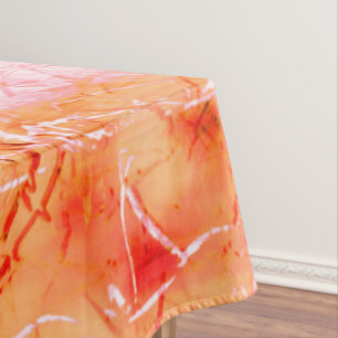 Faux salmon leather, off-white tablecloth