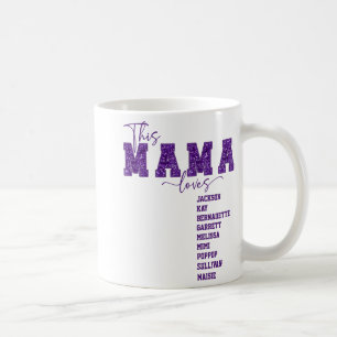 Faux Sequin Varsity Font This Mama Loves  Coffee Mug