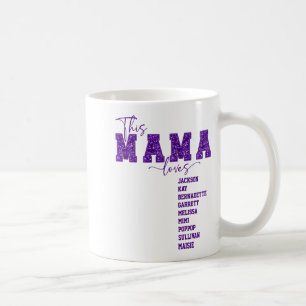 Faux Sequin Varsity Font This Mama Loves Coffee Mug