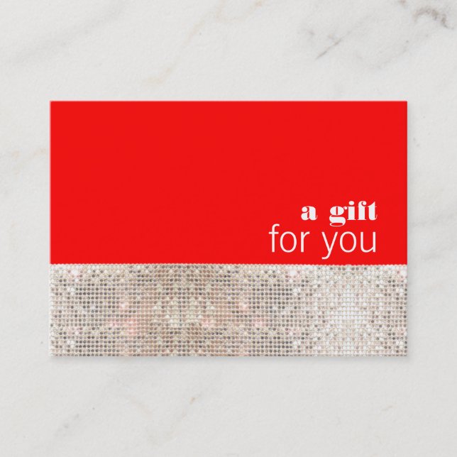 Faux Sequins Hair Salon Holiday Gift Certificate (Front)