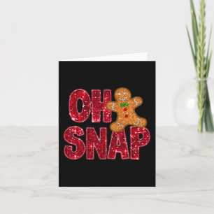 Faux Sequins Oh Snap Christmas Gingerbread Family Card