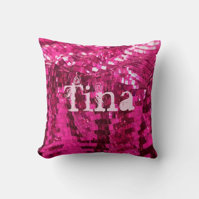 Faux Sequins on  Girlie Throw Pillow (Front)