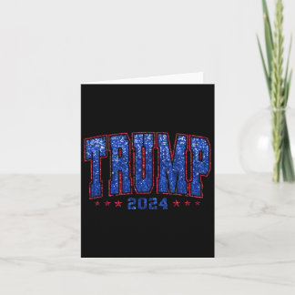 Faux Sequins Trump 2024 President Make America Tru Card