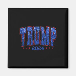 Faux Sequins Trump 2024 President Make America Tru Magnet
