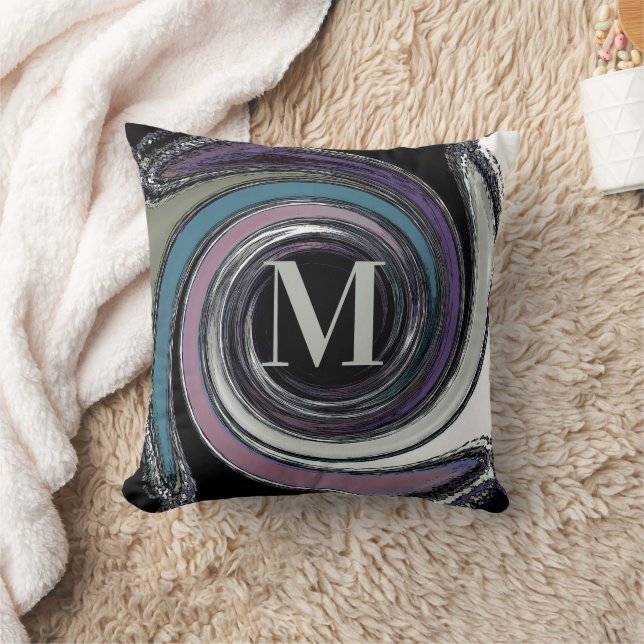 "Faux Shiny Spiral" (16 inch) Throw Pillow (Blanket)