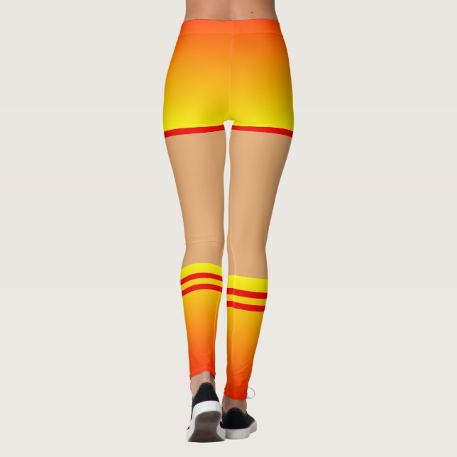 Faux Shorts and Socks Sport Leggings (Back)