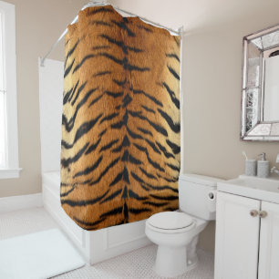 Faux Siberian Tiger Skin Shower Curtain