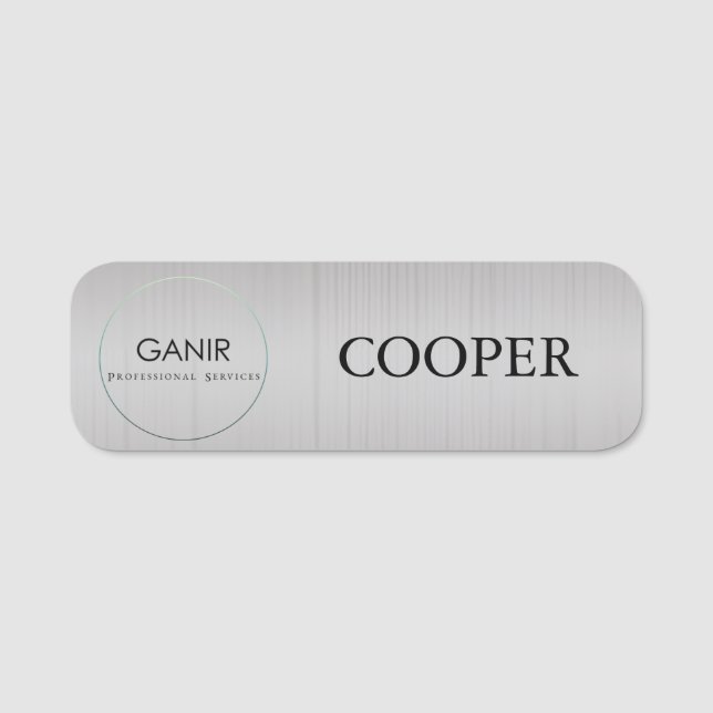 FAUX SILVER COMPANY NAME TAG (Front)