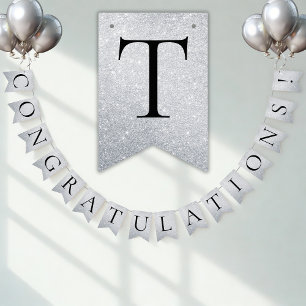 Faux Silver CONGRATULATIONS! Customizable Party Bunting