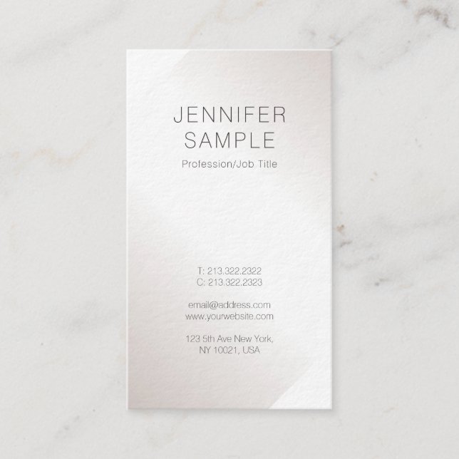 Faux Silver Creative Minimalist Plain Trendy Luxe Business Card (Front)