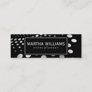 Faux Silver Dots Pattern Mini Business Card