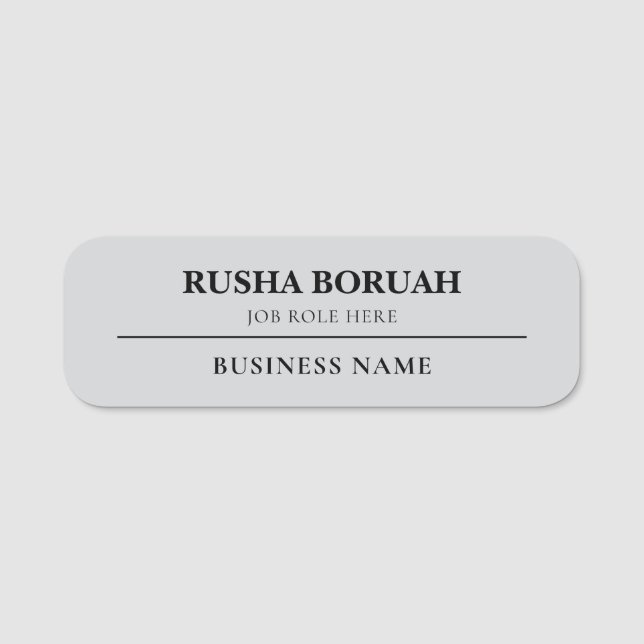 Faux Silver Employee Logo Tag nametags (Front)