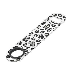 Faux Silver Foil Black Leopard Print Pattern