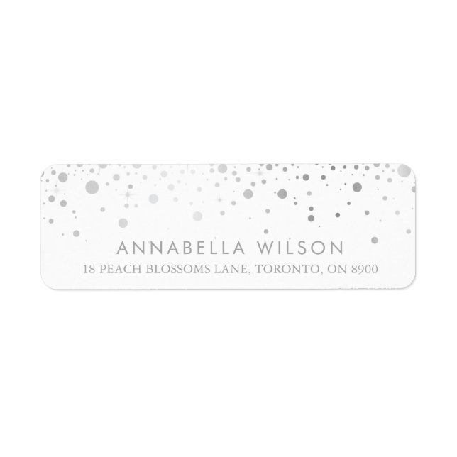 Faux Silver Foil Confetti Dots Modern (Front)