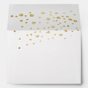 Faux Silver Foil Confetti Elegant Sparkles Envelop Envelope