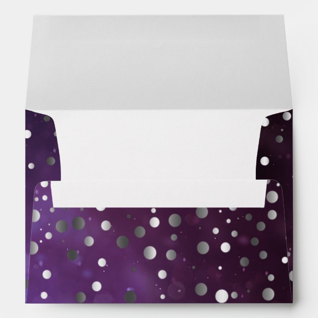 Faux Silver Foil Elegant Sparkles Return Address Envelope (Back (Bottom))