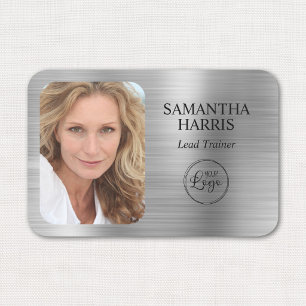 Faux Silver Foil Logo and Photo Name Tag