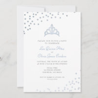 Faux Silver Foil Tiara Quinceañera Party