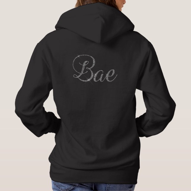 Faux Silver Glitter BAE Hoodie (Back)