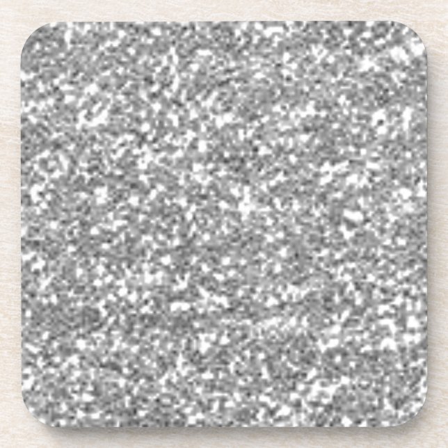 Faux Silver Glitter Coaster (Front)