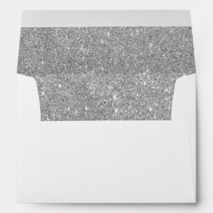 Faux Silver Glitter Envelope
