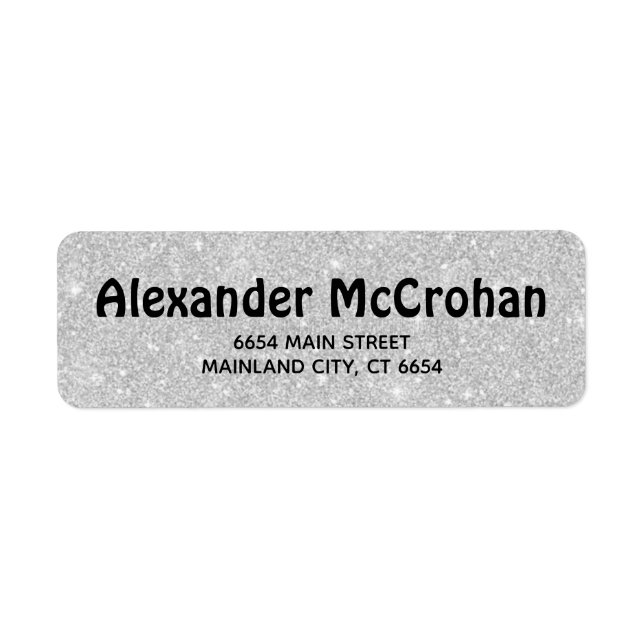 Faux Silver Glitter Foil Return Address (Front)