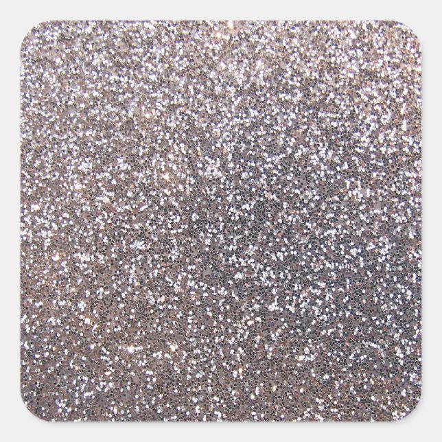 Faux Silver glitter graphic Square Sticker (Front)