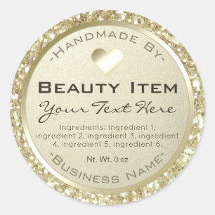 Faux Silver Glitter Handmade Skin Care Products Classic Round Sticker