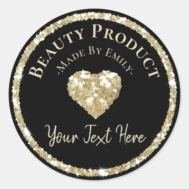 Faux Silver Glitter Label Handmade Beauty Product (Front)