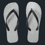 Faux silver glitter print image beach flip flops<br><div class="desc">Faux black and silver glitter print image beach flip flops. Cool custom sandals with golden design. Customisable background colours. Make your own novelty flipflop slippers for summer. Trendy surf accessories for men women and teen kids. Glamourous sparkly sparkles and silvery glittery glimmers. Also nice for bride and groom, bridesmaids or...</div>