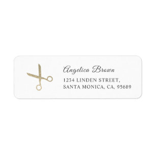 Faux Silver Glitter Scissors Return Address Label