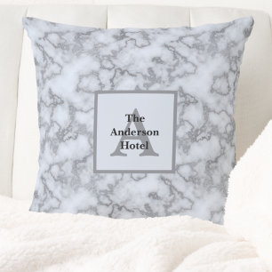 Faux Silver Gray Marble - Neutral Decor Cushion