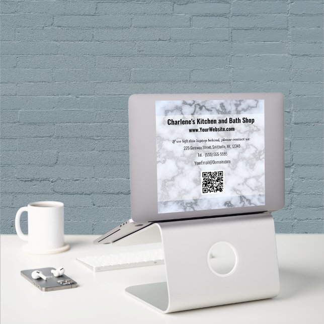 Faux Silver Grey Marble (Faux Silver Gray Marble Sticker by Office Accessories Shop)